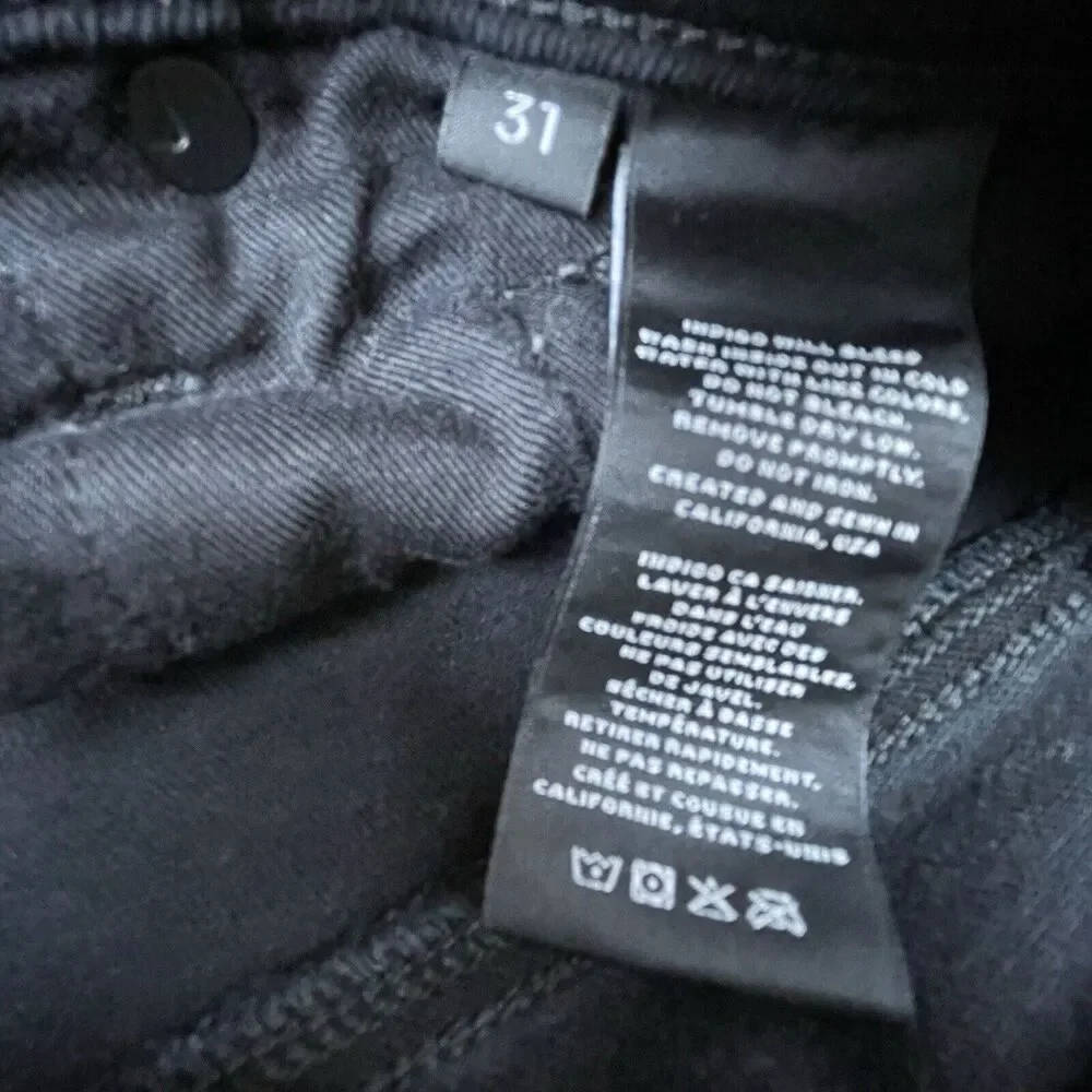 J Brand Jeans Womens 31 Black Tyler‎ Clancy Straight Cropped Capri